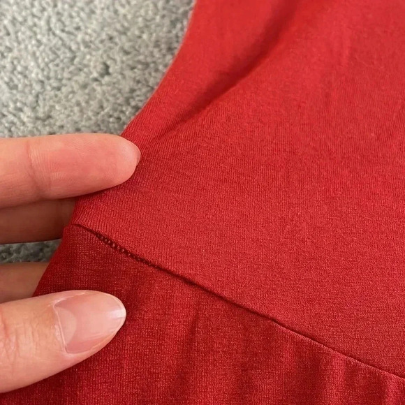 Eileen Fisher Asymmetric Jersey Top Women’s M Burnt Orange Boho Artsy Lagenlook - Picture 13 of 14